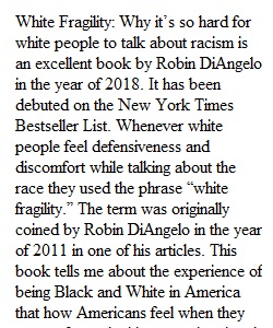 Anti racism book report